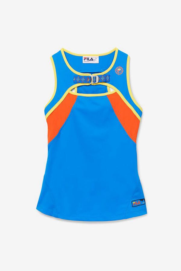 Fila Explore Women's Tank Top - Blue/Blue/Brown,NZ 564-41590